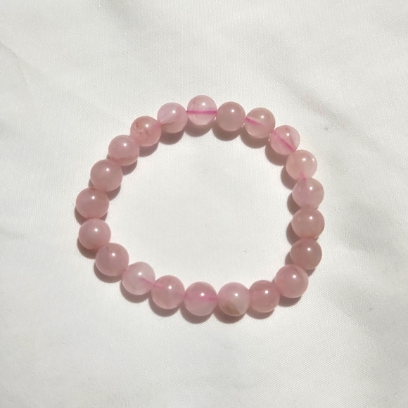 Rose Quartz Jewelry - Rose Quartz Crystal Bracelet 6mm
